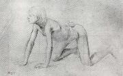 Study of Kneeling Boy Edgar Degas